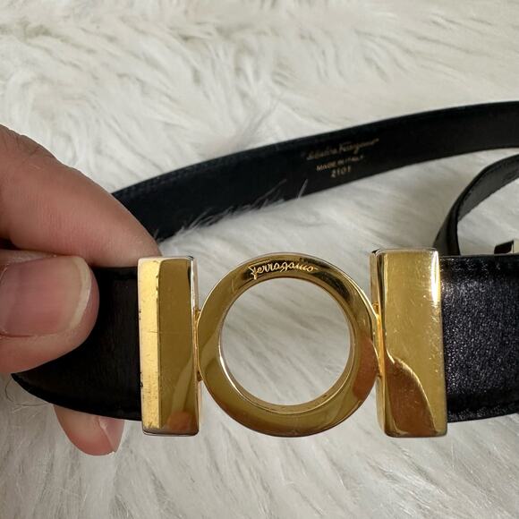 Salvatore Ferragamo‎ Black Leather Belt main image 5